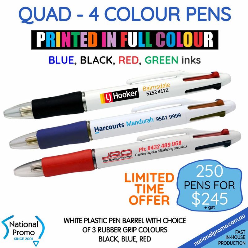 QUAD 4 Colour PENS  - 250 for $245