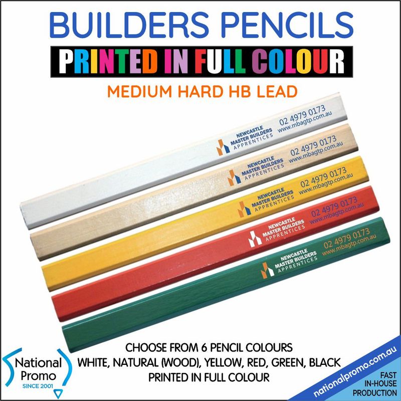 BUILDERS CARPENTER PENCILS - FULL COLOUR PRINT