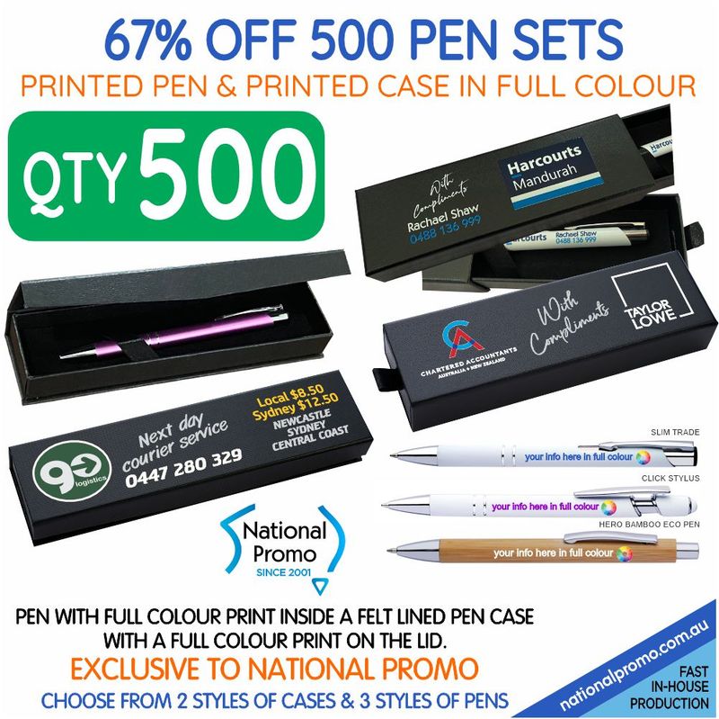 Pen Set > Qty 500  with Full Colour Pen & Case Print