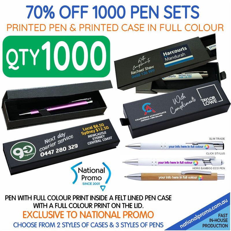 Pen Set > Qty 1000  with Full Colour Pen & Case Print