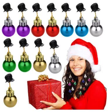 HAIR & BEARD CHRISTMAS NOVELTIES BAUBALLS - 12 PACK