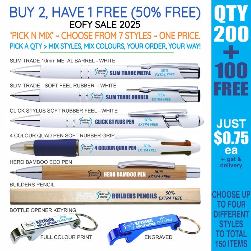 QTY 200 > 'PICK N MIX' 50% FREE DEAL EOFY25 SALE