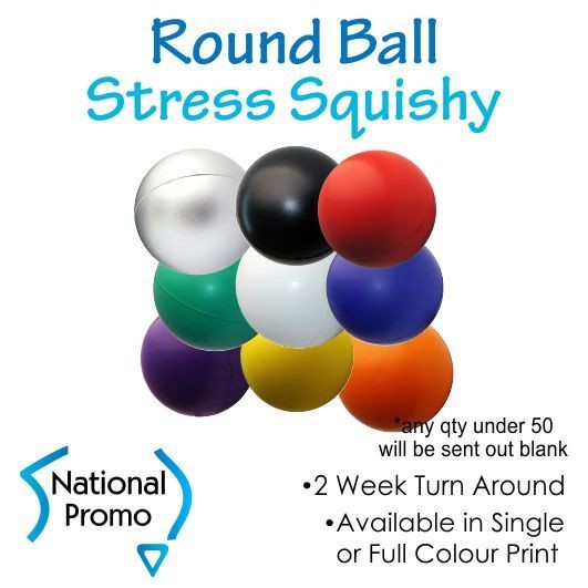 Single Colour Print Round Ball Stress Squishy