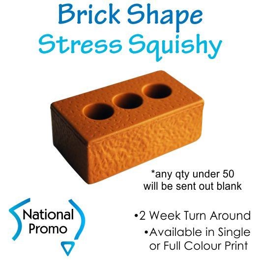 Single Colour Print Builders Brick Stress Squishy