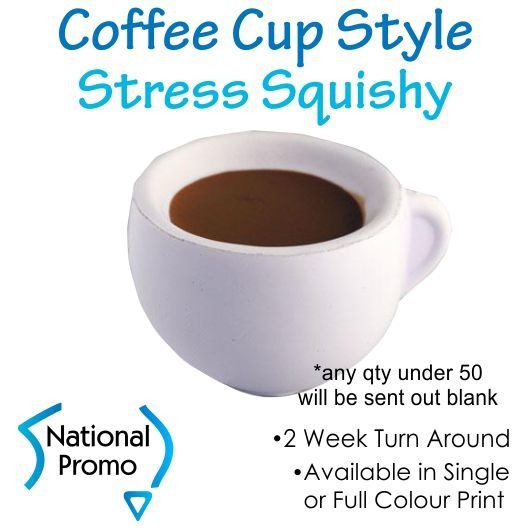 Single Colour Print Coffee Cup Stress Squishy