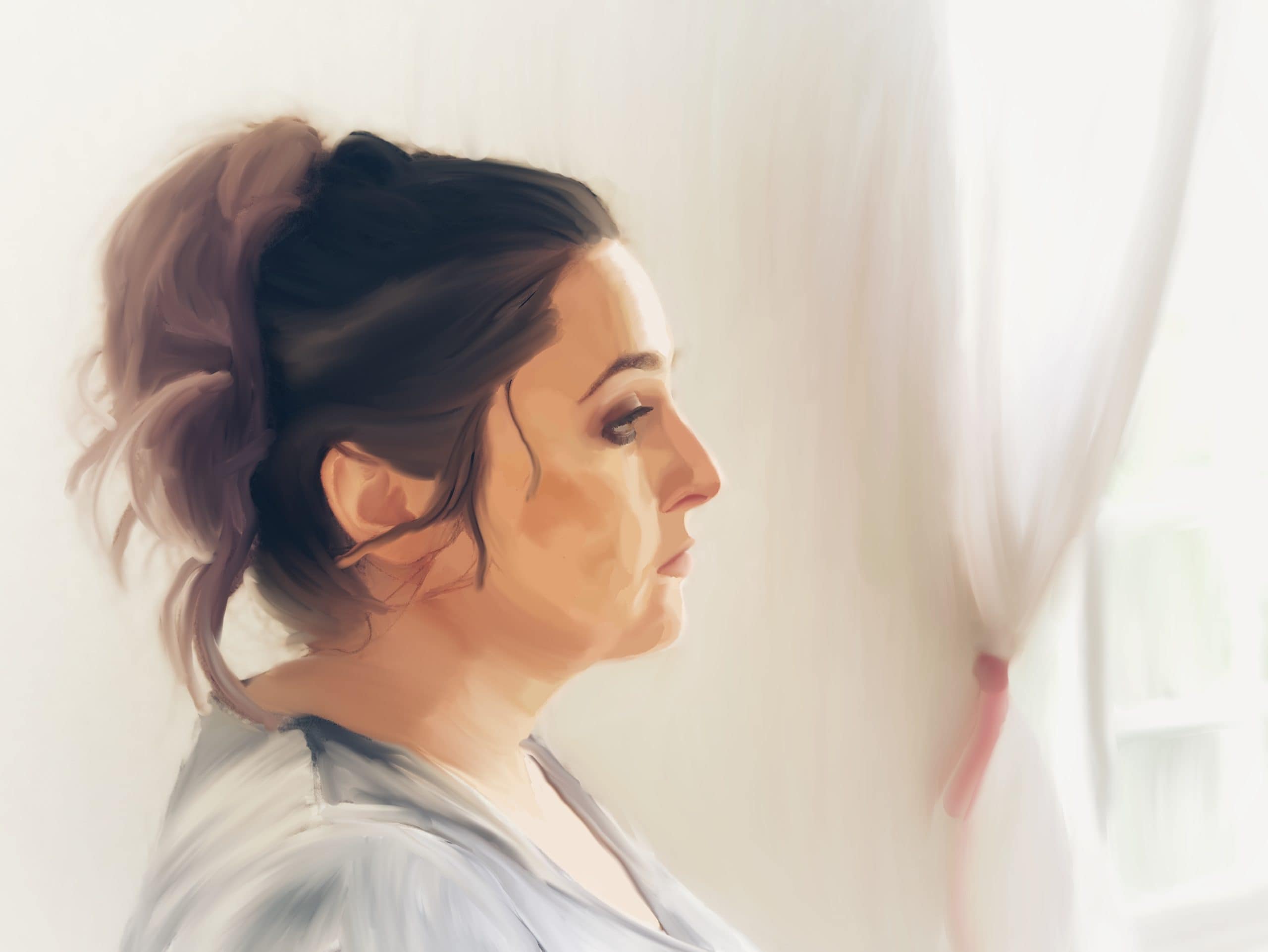 Kristance side profile sketch art portrait