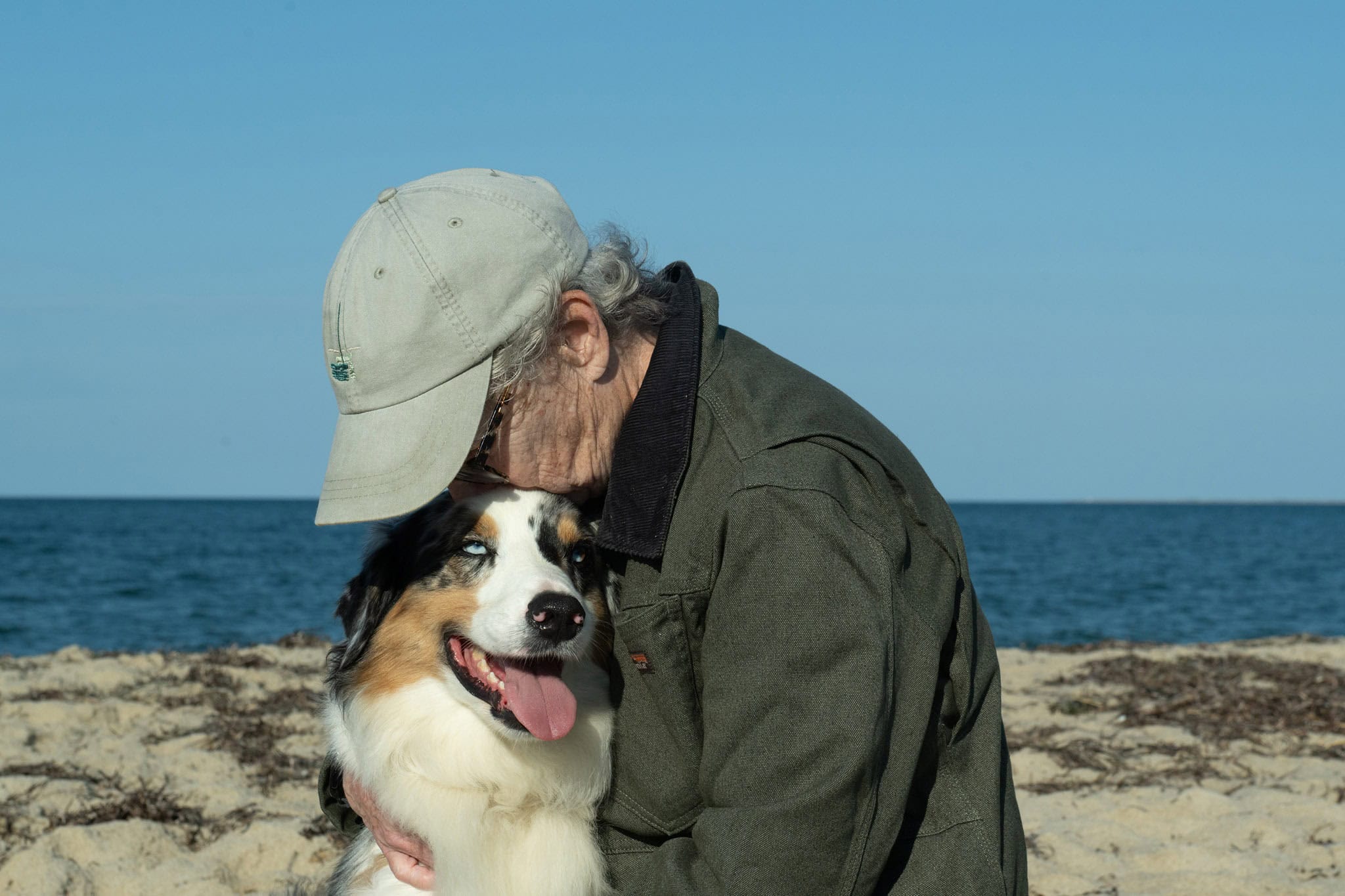 Dog portrait of an aussie and his mom.