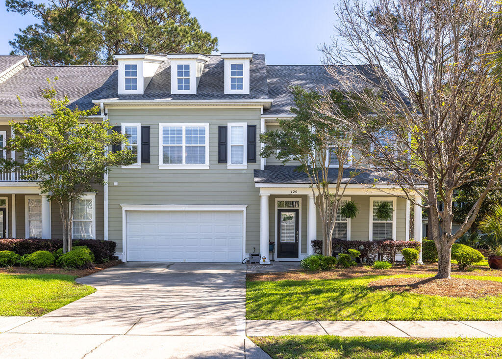 Welcome to 120 Fresh Meadow Lane - an elegant and spacious 2,798 sq ft end-unit townhome located inside the gates of the prestigious Dunes West community. From the moment you step inside, you'll notice the quality craftsmanship and thoughtful design, including wide hallways, 9-foot ceilings, and an airy, open layout that lives like a single-family home.The main level features a generously sized primary suite with a walk-in closet and a spa-like en-suite bath. Upstairs, you'll find two large guest bedrooms, both with their own private full baths, offering privacy and comfort for visitors. A dedicated office on the main level and oversized flex space on the 2nd floor provide endless possibilities for a media room or workout space.The kitchen is ideal for the home chef, complete with a gas cooktop, newer refrigerator and oven (both replaced in the last 3 years), and a casual dining space that flows seamlessly into the great room. A charming 3-season porch allows for year-round enjoyment of Charleston's mild weather, while the walk-in attic and 2-car garage offer ample storage.

A new roof was installed in 2024, and the home's thoughtful upgrades make it completely move-in ready.

Dunes West residents enjoy optional resort-style amenities, including three pools, a state-of-the-art fitness center, championship golf, tennis, miles of walking trails, and several community docks on the Wando River. This is Lowcountry living at its finest - peaceful, private, and perfectly positioned.