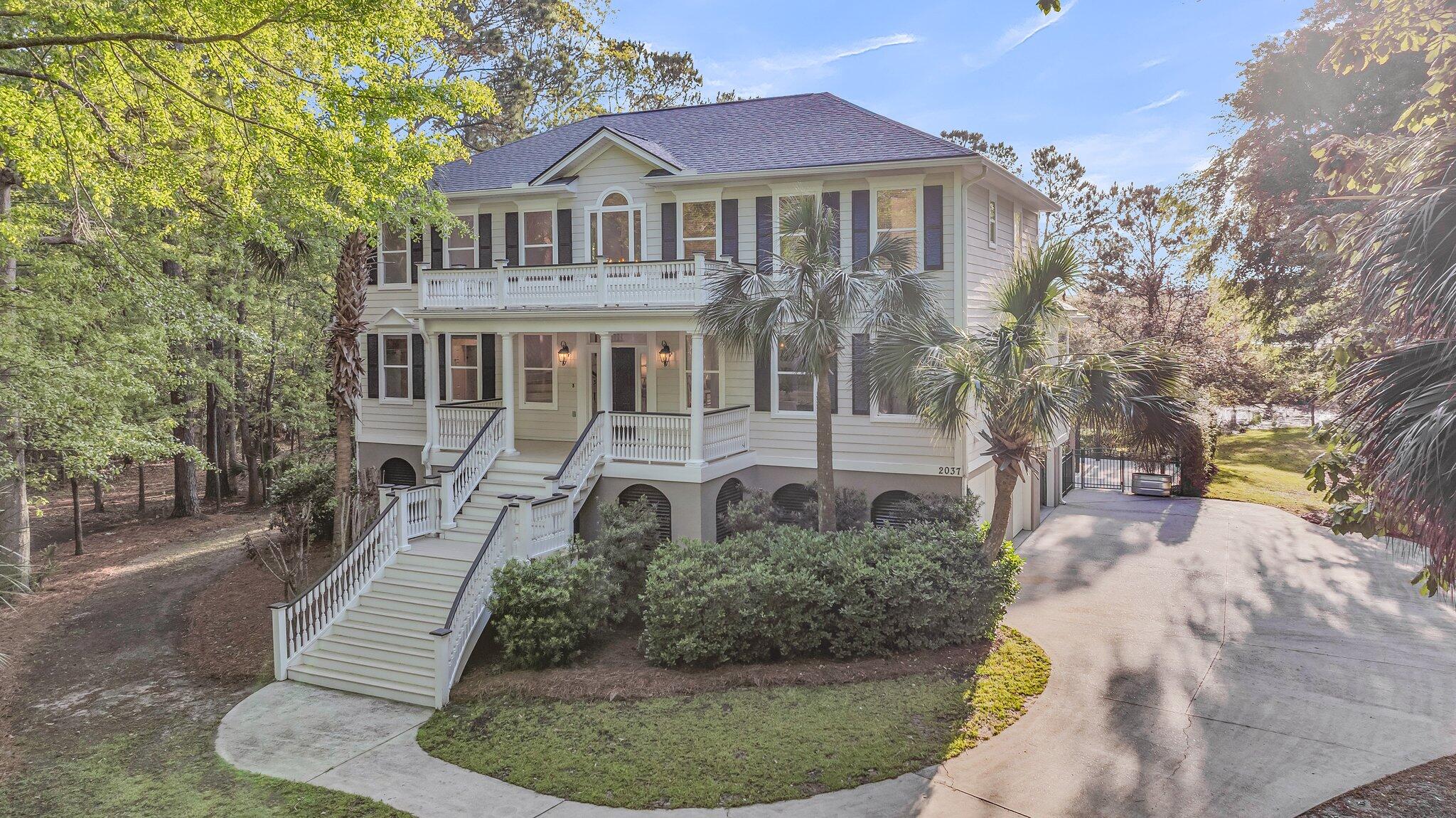 Nestled on a private one-acre marshfront/tidal creek lot in the prestigious gated golfing community of Dunes West, this  4201 sft, 5 bedroom 4.5 bath elevated Lowcountry home offers the perfect blend of charm, space, and modern updates. Recent improvements include a new roof, three new HVAC units, refinished hardwood floors, new carpeting, fresh interior and exterior paint, and more.The ground level features a spacious three-car garage, a versatile flex space, a bedroom, and a convenient kitchenette--ideal for guests or multigenerational living.Upstairs, the main level boasts a soaring vaulted ceiling in the open family room, which features a gas fireplace, a formal dining room, a laundry room, and an inviting eat-in kitchen with bar seating and a cozy keeping room.The expansive owner's suite is also located on this level and includes a beautifully renovated en-suite bath with a soaking tub, separate shower, two large walk-in closets, and a private water closet. The family room opens to a screened porch and adjoining deck that is perfect for enjoying views of the marsh and pool.
The third-floor features three additional bedrooms. Two share a Jack-and-Jill bath, while the third enjoys its own private en-suite. A multipurpose flex space - ideal for an office, playroom, or studio -  completes the upper level.
For future convenience, the home includes a built-in elevator shaft servicing all three floors, currently utilized as oversized closets.
Outdoor living is a dream with a private pool, hot tub, covered porch, pergola, and fully equipped outdoor kitchen an ideal setup for entertaining or relaxing in your own backyard oasis.
Living in the gated community of Dunes West, you'll have access to a host of exclusive amenities. Optional golf and athletic club memberships provide access to an 18-hole Arthur Hills-designed golf course, a well-appointed amenity center with gym and clubhouse, tennis and pickleball courts, three swimming pools, a boat ramp and launch, crabbing dock, boat storage, and a golf clubhouse with pro shop and restaurant.
This exceptional property offers more than just a home - it offers a lifestyle of luxury, comfort, and convenience in one of Mount Pleasant's most sought-after communities.
Welcome to 2037 Shell Ring Circle - your Lowcountry dream awaits.