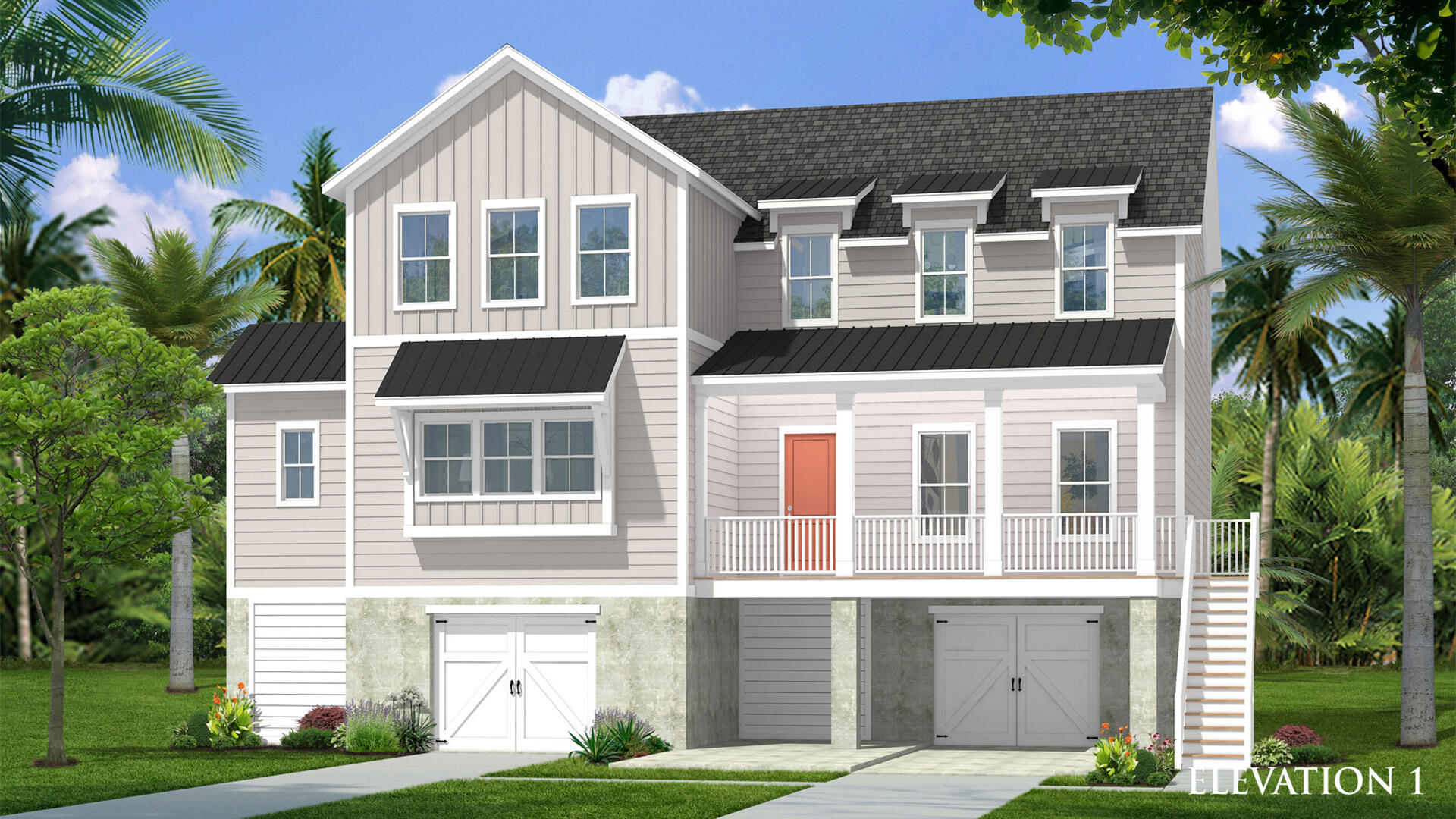Our brand new Emerald Plan is a must see! This beautiful drive under home offers a private owner's suite on the first floor living area, large family room, gourmet kitchen and walk in pantry. You will have a large side screened porch off the family room. Upstairs includes three secondary bathrooms, 2 full baths and a guest suite with access to a front porch. Minutes from The Shoppes at Seaside Farms and IOP front beach.