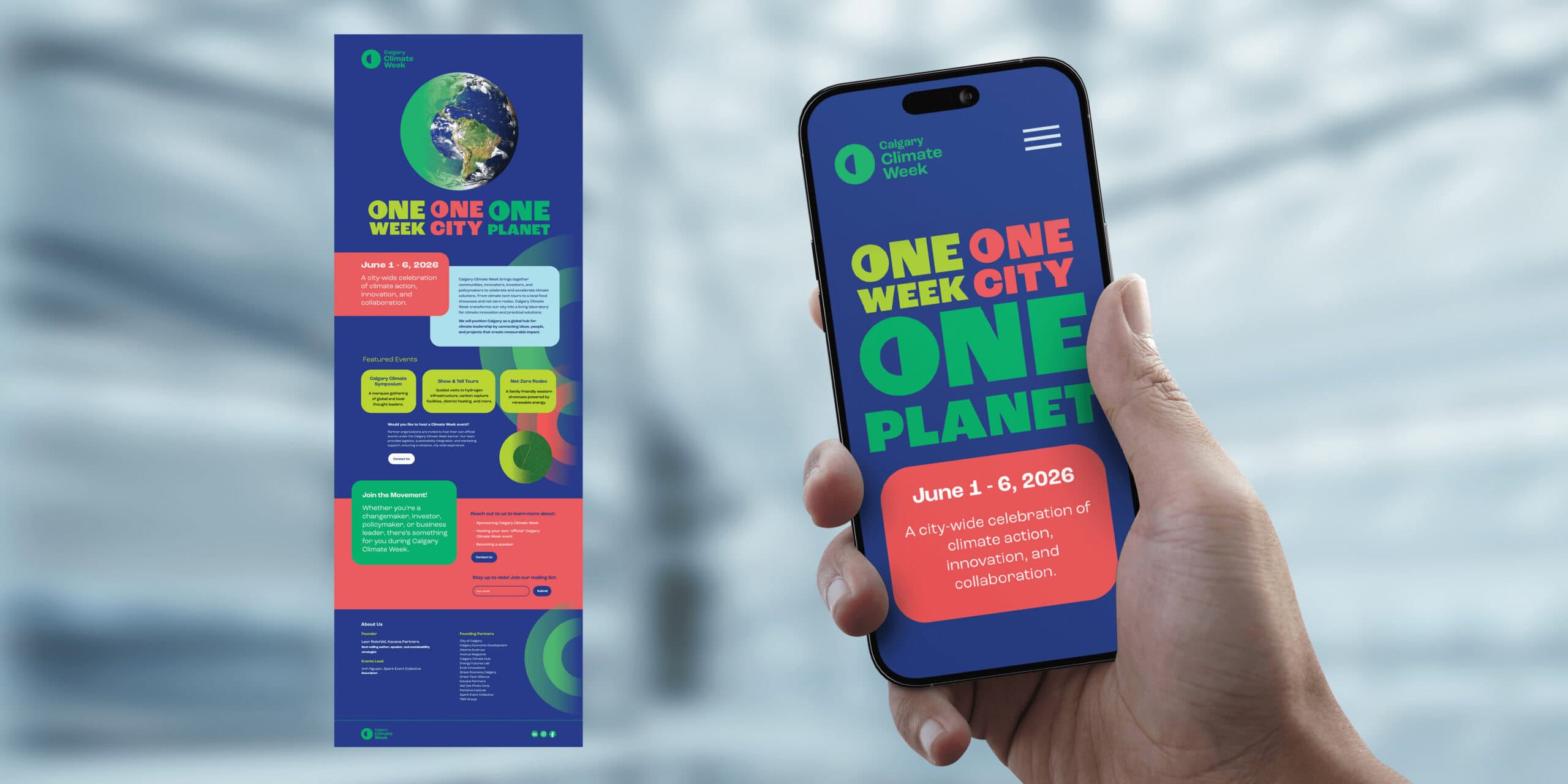 Website home page for Calgary Climate Week.