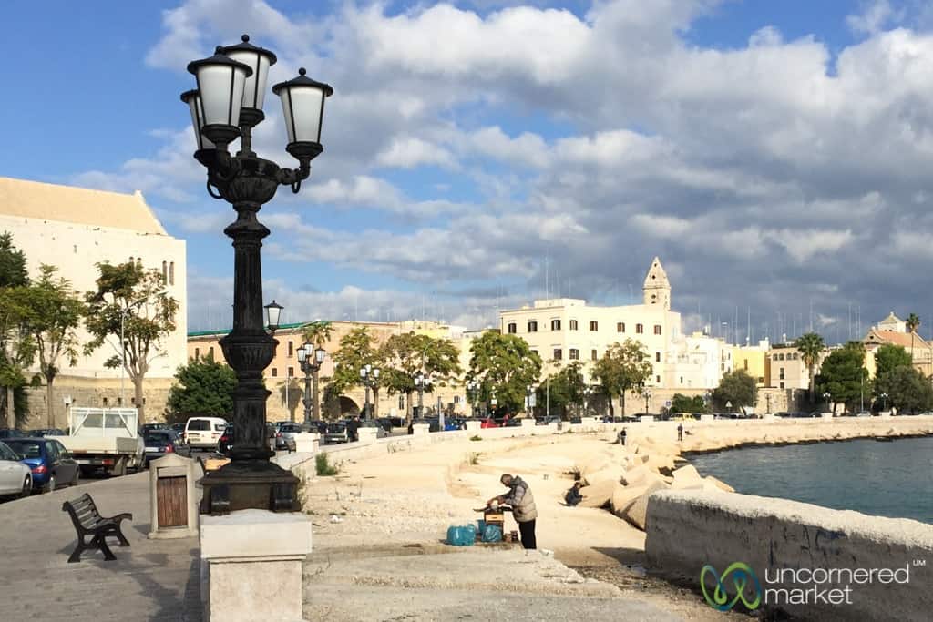 Bari Waterfront and Fisherman