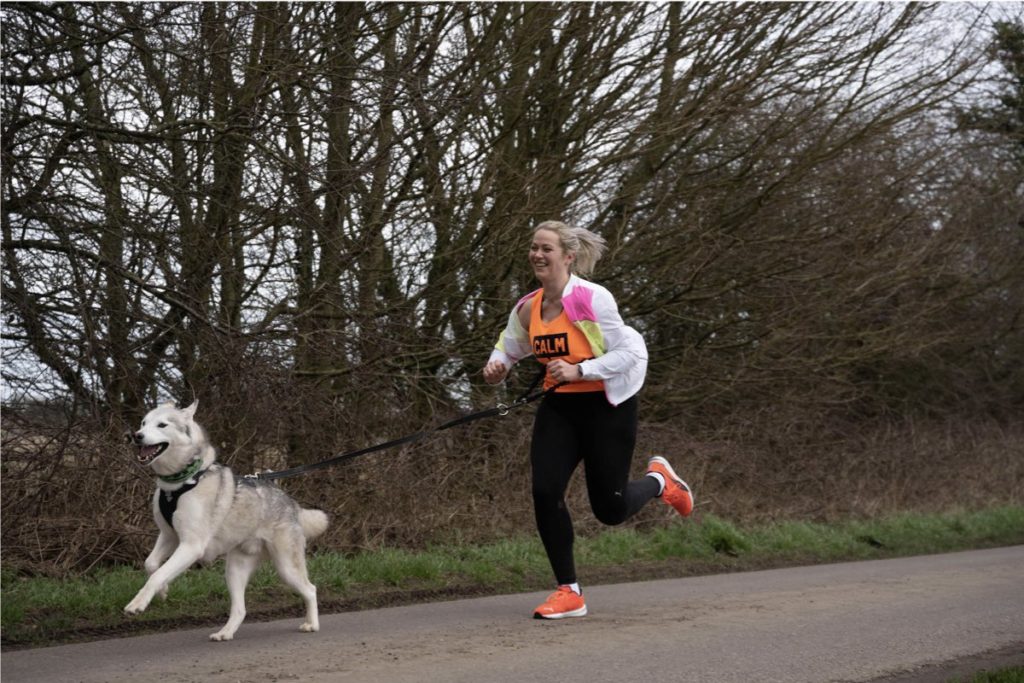 Vicki from CALM Community running after losing husband to suicide