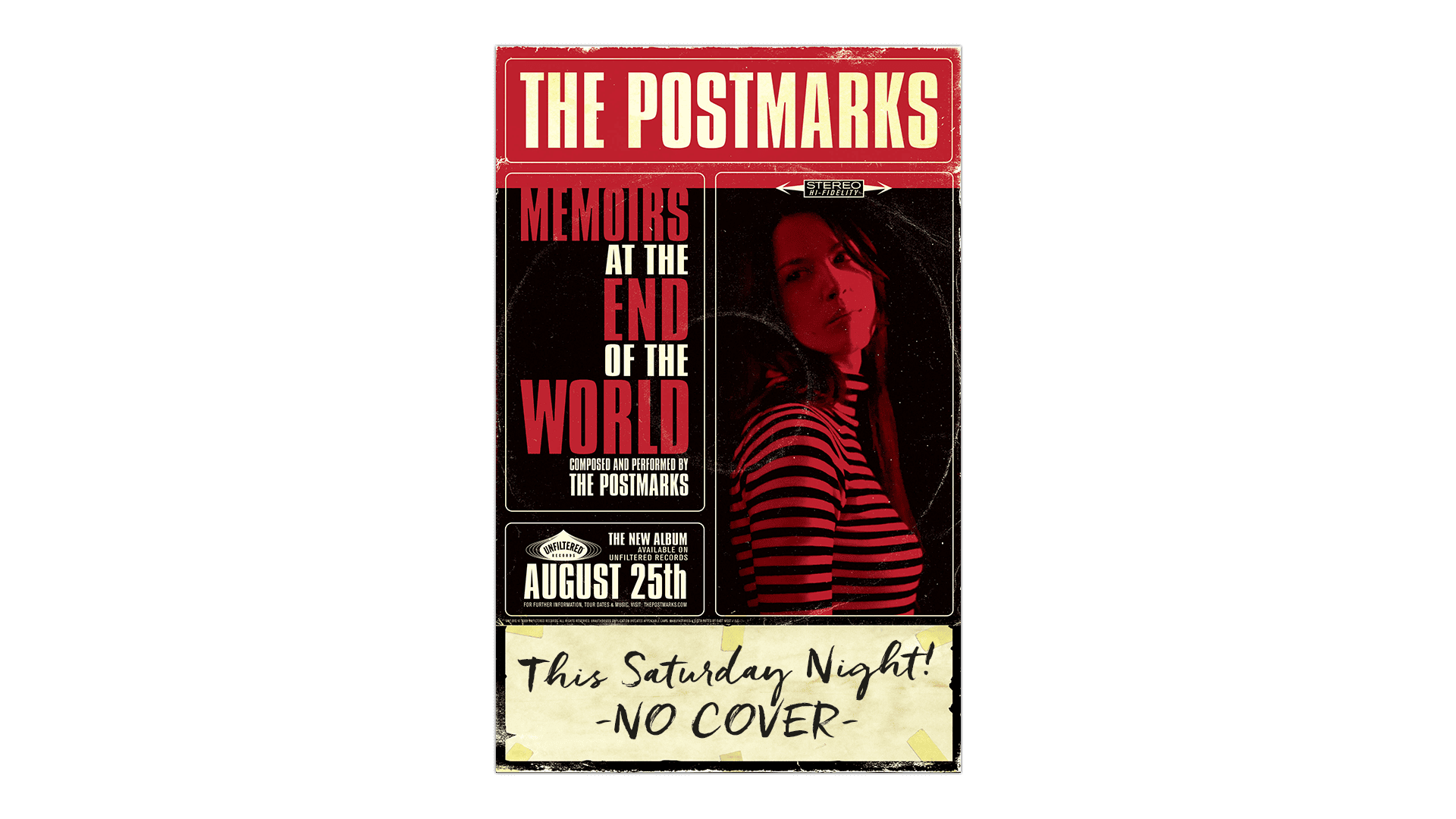 POSTER The Postmarks "Memoirs at the End of the World" Tour brian