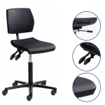 ERGOSLIM Asynchrone 3 manettes Polyuréthane 130 Roulettes Alu 610 39/60cm +régl.prof. Assise