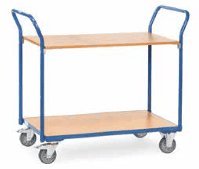 Chariot 2 plateaux tubes acier, 2 dossiers