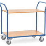 Chariot 2 plateaux tubes acier, 2 dossiers
