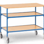 Table roulante avec 2 plateaux règlables