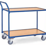 Servante 300 kg, 2 plateaux avec barres de poussée