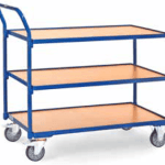 Servante 300 kg, 3 plateaux avec barres de poussée