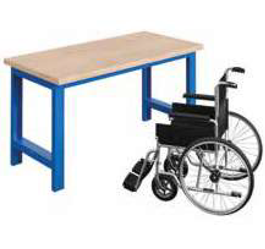 Etabli SI PMR Fixe - Plateau Multiplis bois MH40 l1800 p750 h800 Départ
