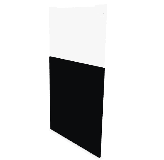 Cloison semi-vitrée L 100cm, avec partie basse tapissée coloris NERO et partie haute en PLEXI 6mm