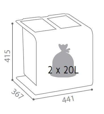 Corbeille de tri sélectif 2x15l yc 5 stickers – Image 3