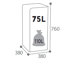 Borne de tri sélectif - 75l - SAC 110l - AUTRES DECHETS – Image 3