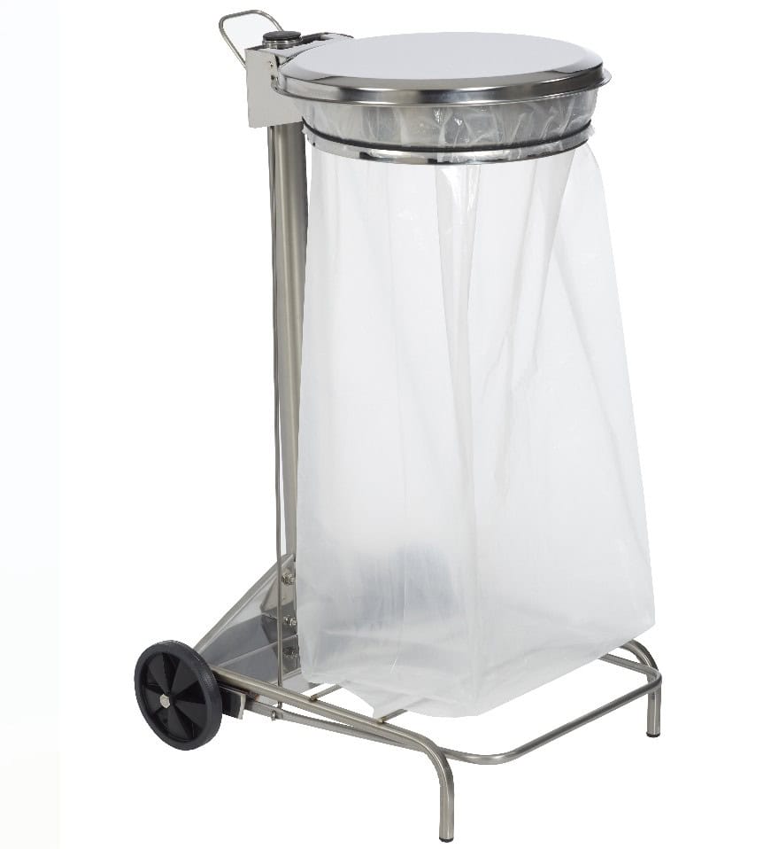 Support Sac Mobile à pédale COLLECROULE - 110L INOX