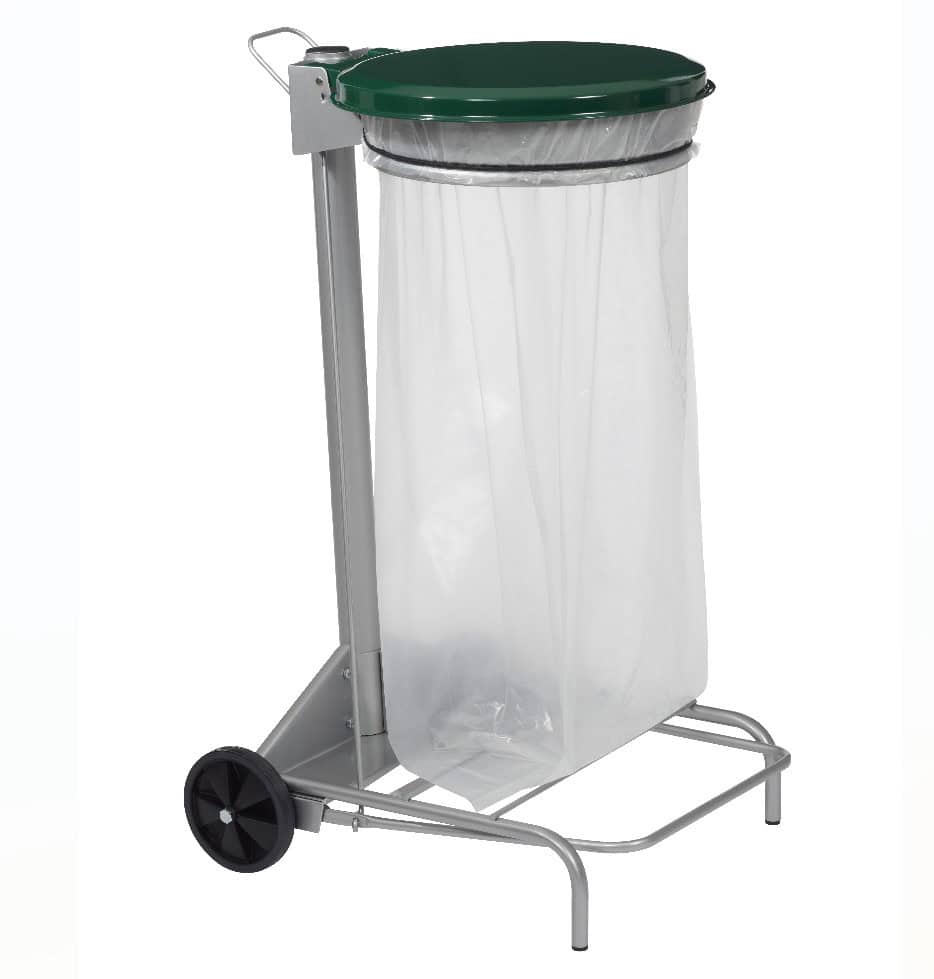 Support Sac Mobile à pédale COLLECROULE - 110L - VERT