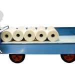 Chariot avant train pivotant habillage tôle, 1600 x 800 mm, roues CC, 1000 kg