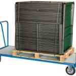 Chariot modulaire charges longues, 2 dossiers, 1600 x 800 mm, 1200 kg