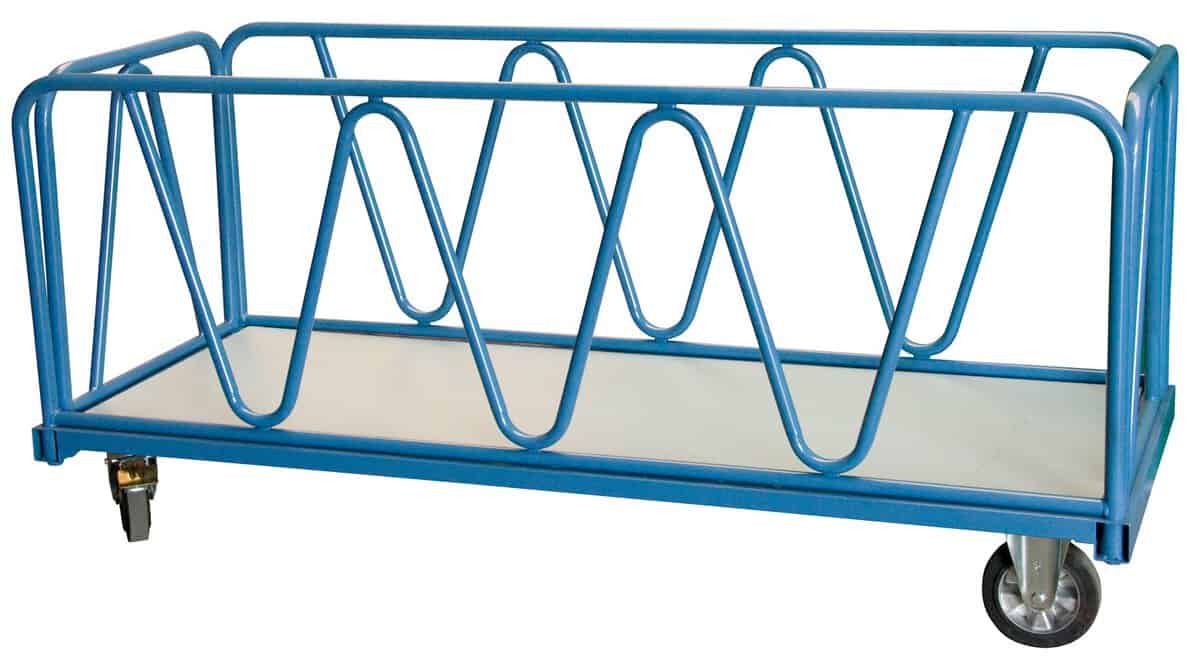 Chariot modulaire charges longues, 2 dossiers + 2 ridelles, 2000 x 800 mm, 1200 kg