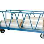 Chariot modulaire charges longues, 2 ridelles, 1600 x 800 mm, roues losange, 1200 kg