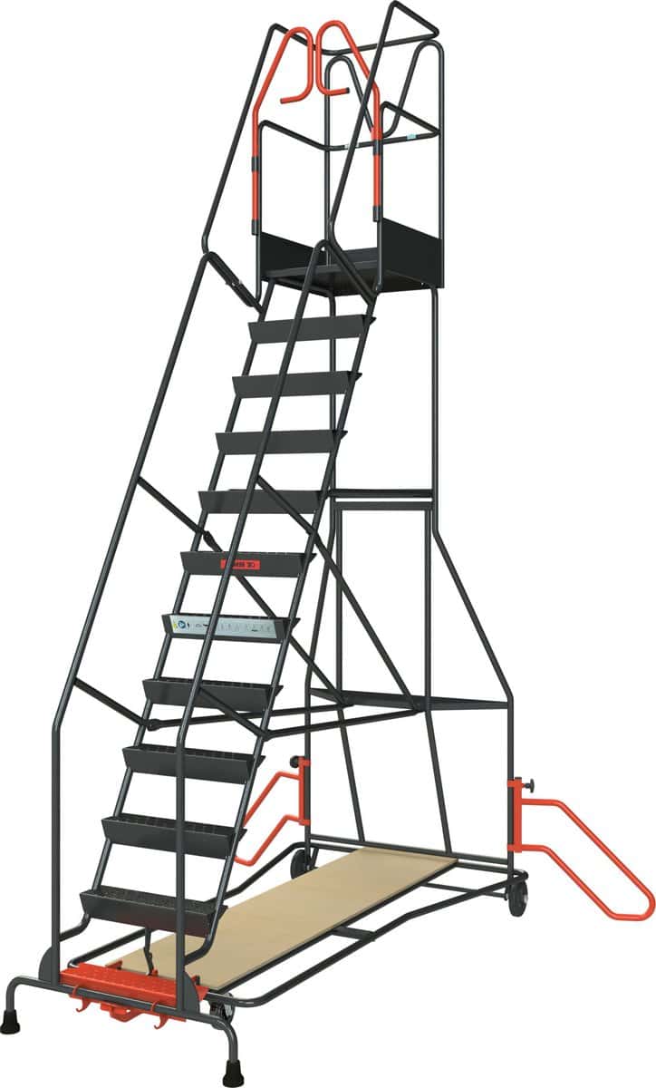 Escabeau à immobilisation automatique, 12 marches, 150 kg