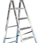 Escabeau aluminium repliable, 4 marches, 150 kg