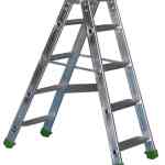 Marchepied aluminium repliable, double accès, 5 marches 150 kg