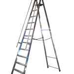 Escabeau aluminium repliable, 11 marches, 150 kg