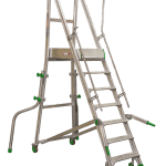 Plateforme de magasinage aluminium, 9 marches, 150 kg