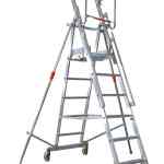 Plateforme de magasinage aluminium repliable, 6 marches, 150 kg