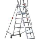 Plateforme de magasinage aluminium repliable, 9 marches, 150 kg