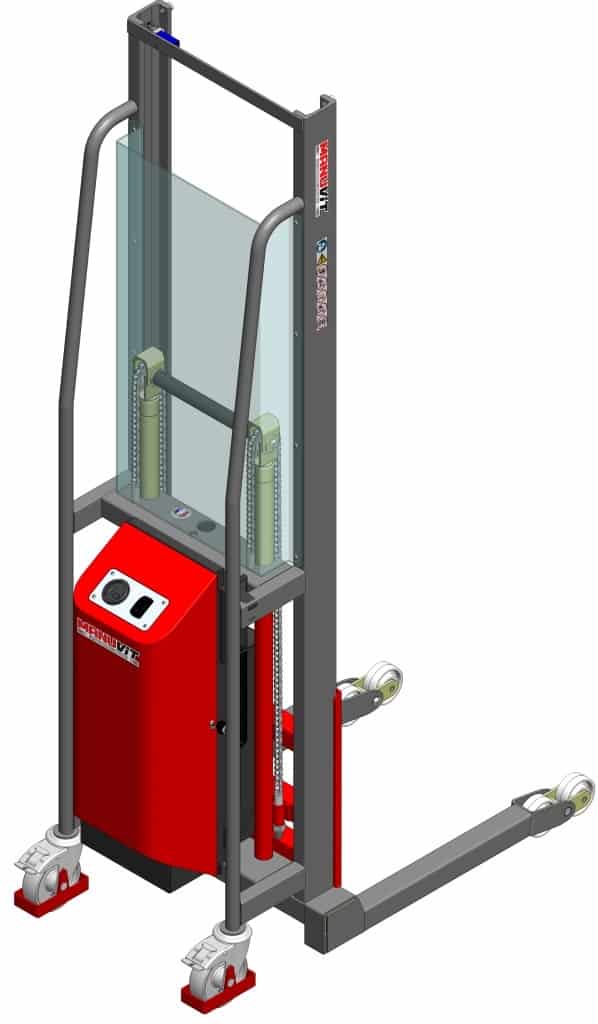 Gerbeur semi électrique 600kg roulettes avant boggies Ø 80mm