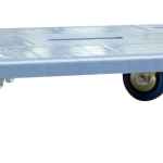 Plateau roulant polypropylène sans rebord, 600 x 400 mm, roues NT, 500 kg