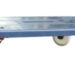 Plateau roulant polypropylène sans rebord, 600 x 400 mm, roues NY inox, 500 kg