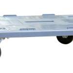 Plateau roulant polypropylène avec rebord, 600 x 400 mm, roues NY inox, 500 kg