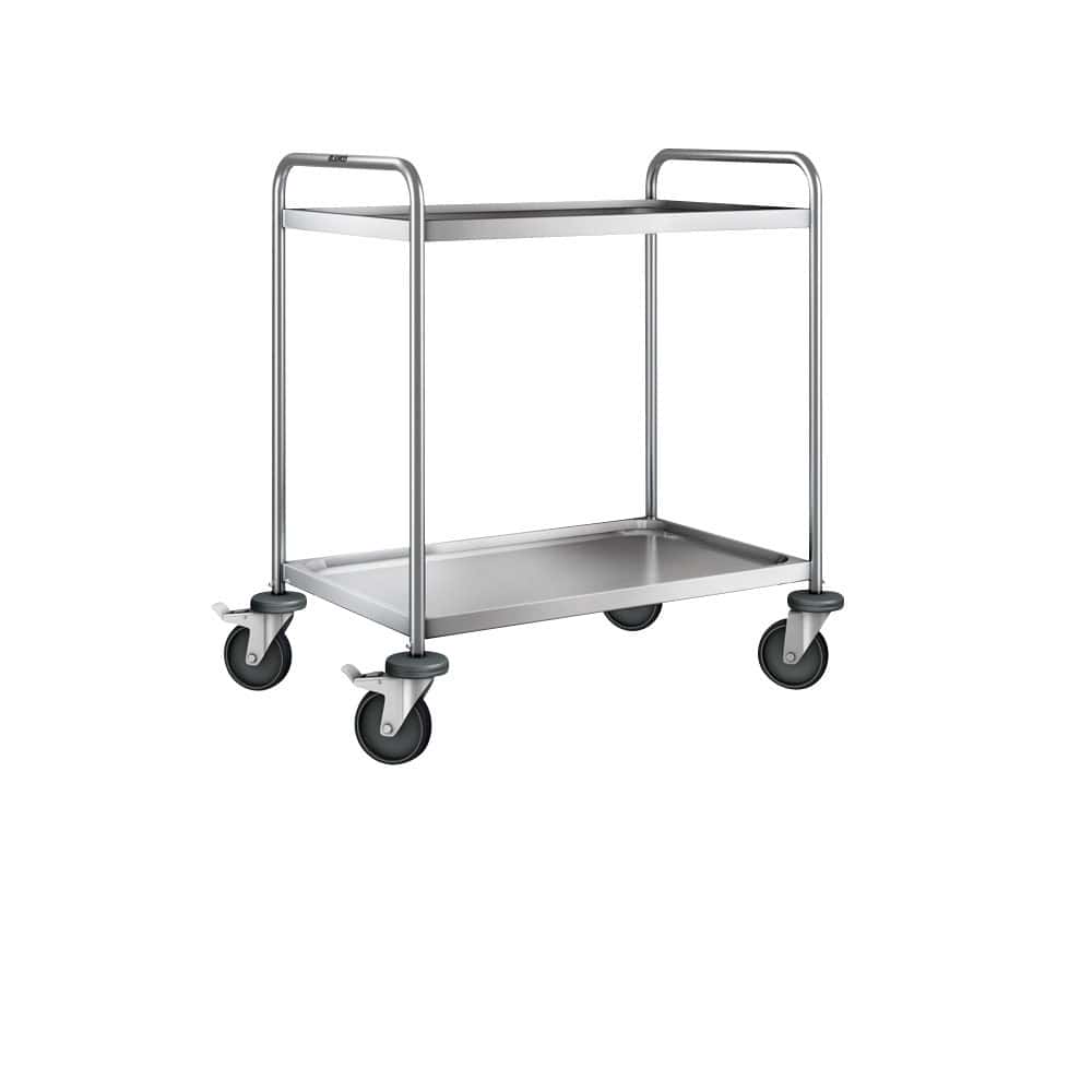 Desserte inox 304 L, 2 plateaux, 800 x 500 mm, 120 kg