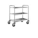 Desserte inox 304 L, 3 plateaux, 800 x 500 mm, 120 kg