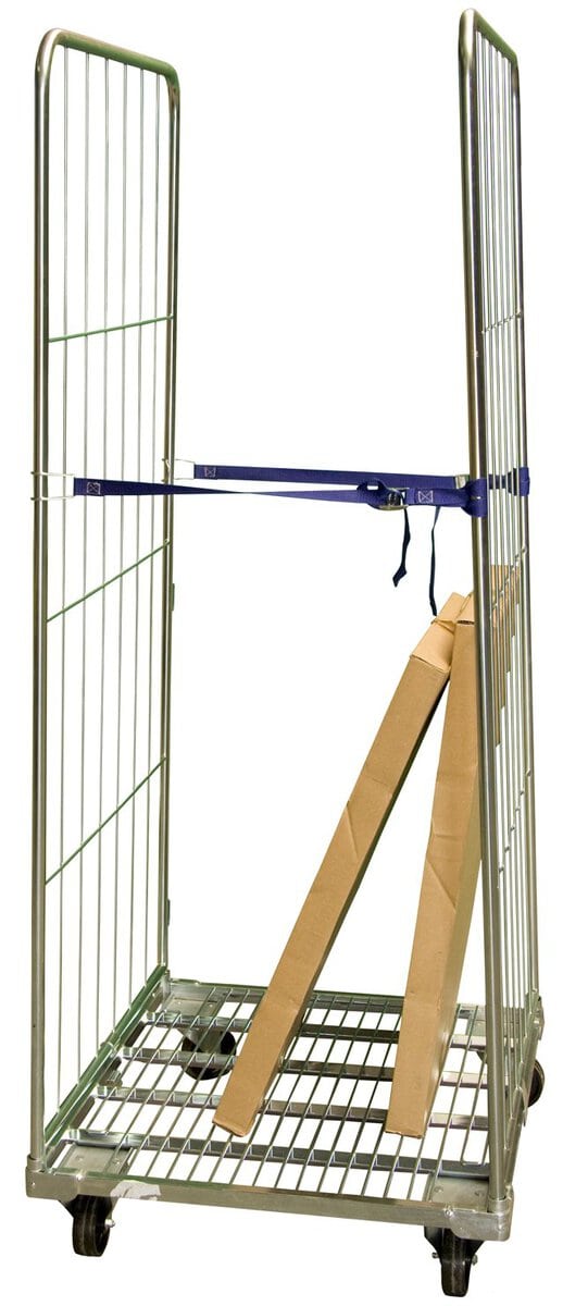 Roll acier zingué, 2 ridelles avec sangle, 660 x 760 mm, 400 kg