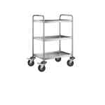 Desserte inox 304 L, 3 plateaux, 600 x 400 mm, 120 kg