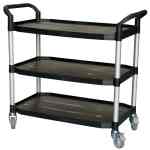 Desserte 3 plateaux plastique, 915 x 520 mm, 250 kg